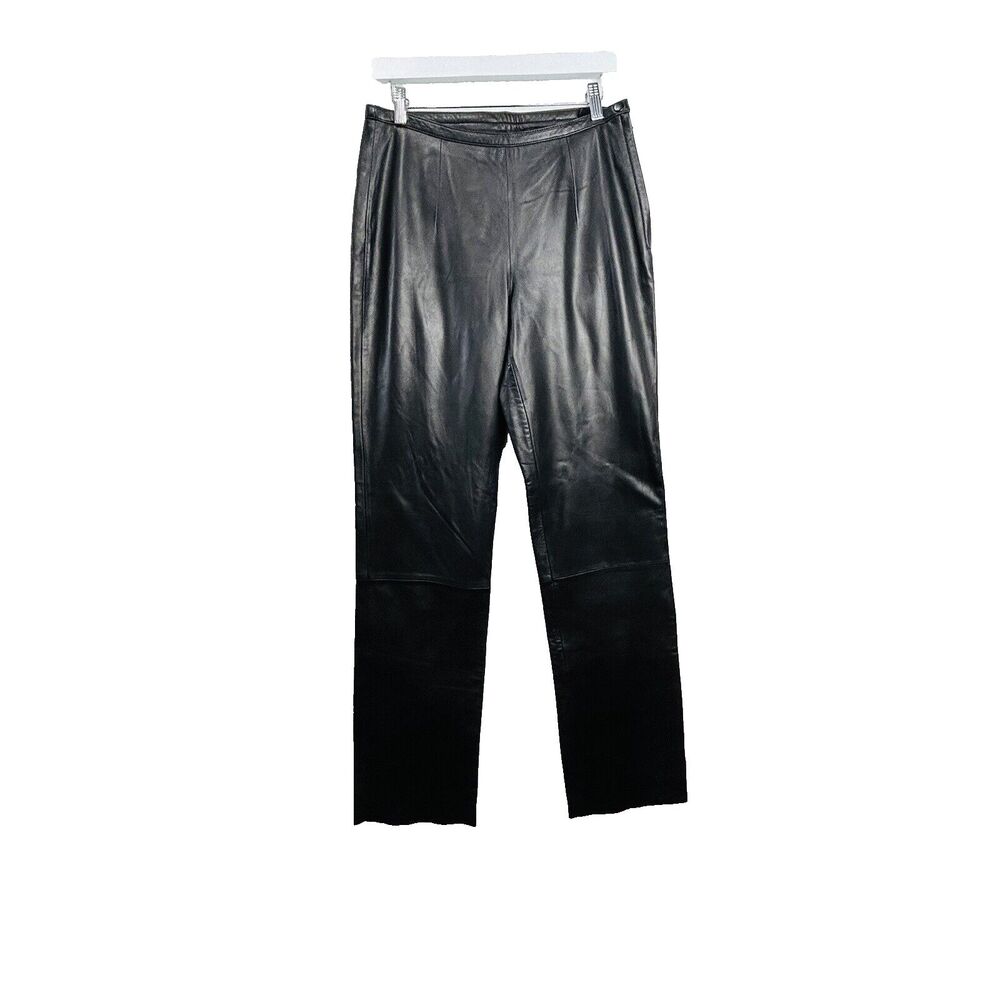 Vintage Black Leather Pants Size 10‎ WILSON Genuine Pebbled Straight Ross Gellar